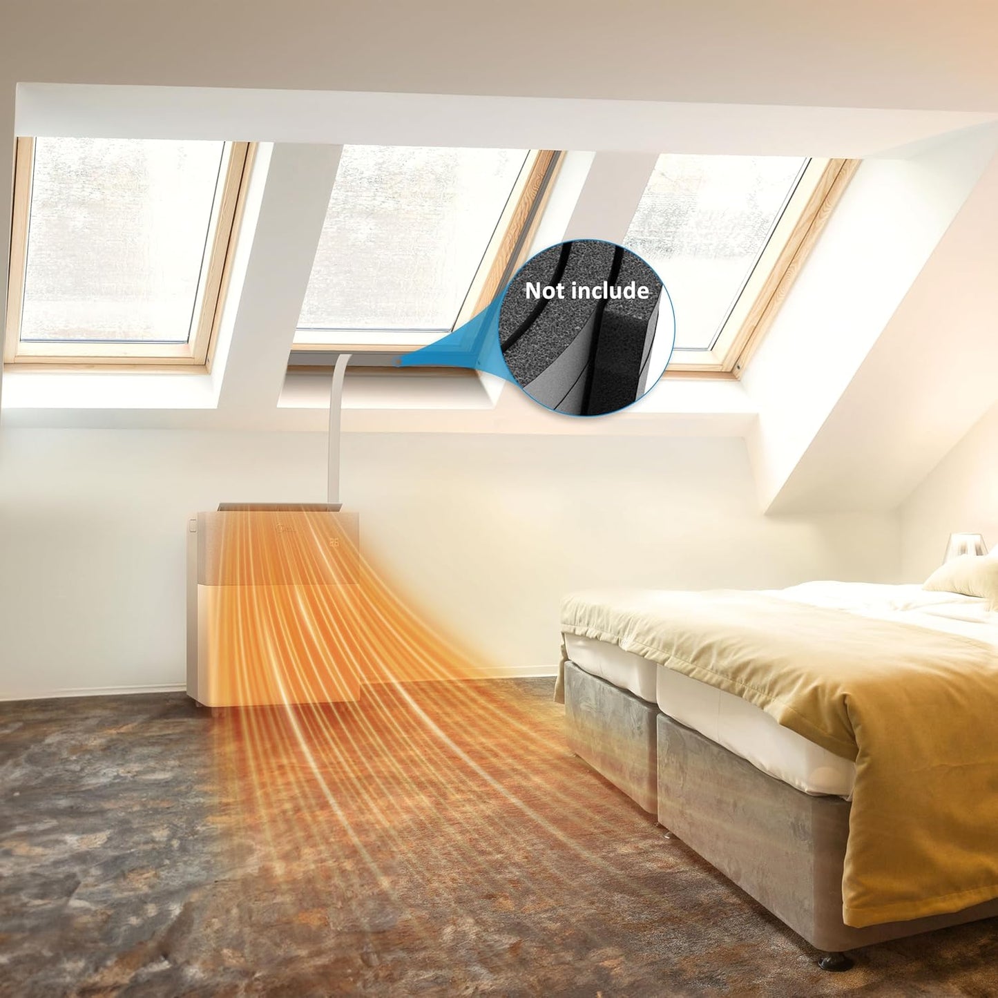 Midea PortaSplit 4-in-1 Mobiles Klimagerät – 12.000 BTU, Heizen & Kühlen, App-Steuerung, Flüsterleise (Weiß)