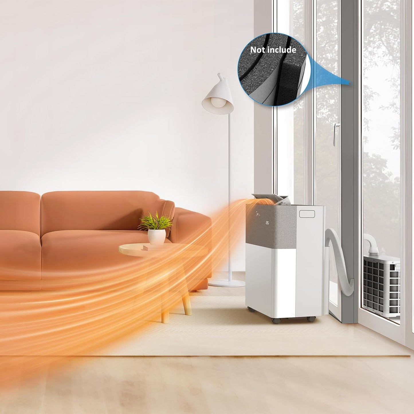 Midea PortaSplit 4-in-1 Mobiles Klimagerät – 12.000 BTU, Heizen & Kühlen, App-Steuerung, Flüsterleise (Weiß)